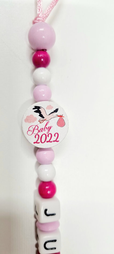 Schnullerkette Baby 2022 rosa